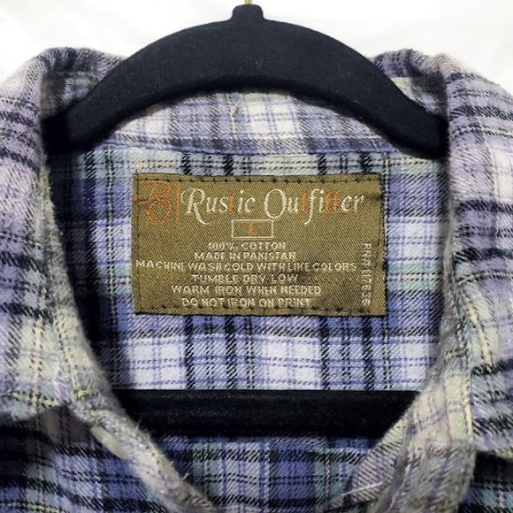 Rustic Outfitters Plaid Flannel Button up Long Sleeve Size Large - Picture 2 of 3